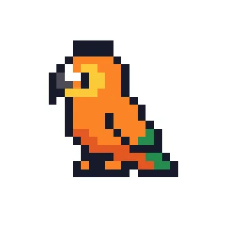 Perroquet Orange tête V1